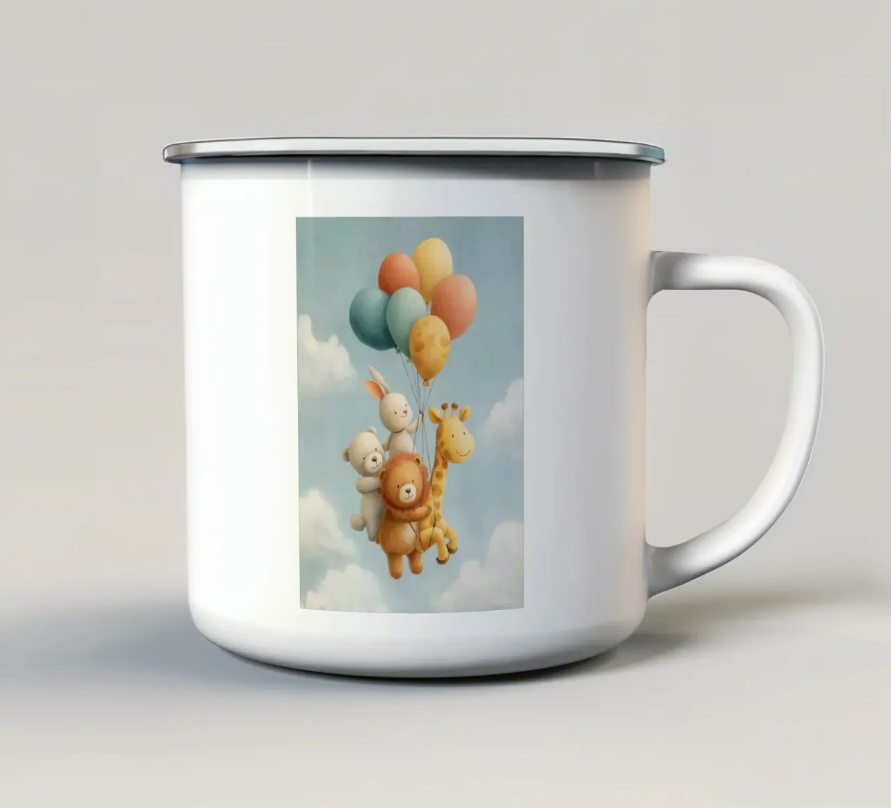 Animal Balloon Ride tazza in smalto da Kiara