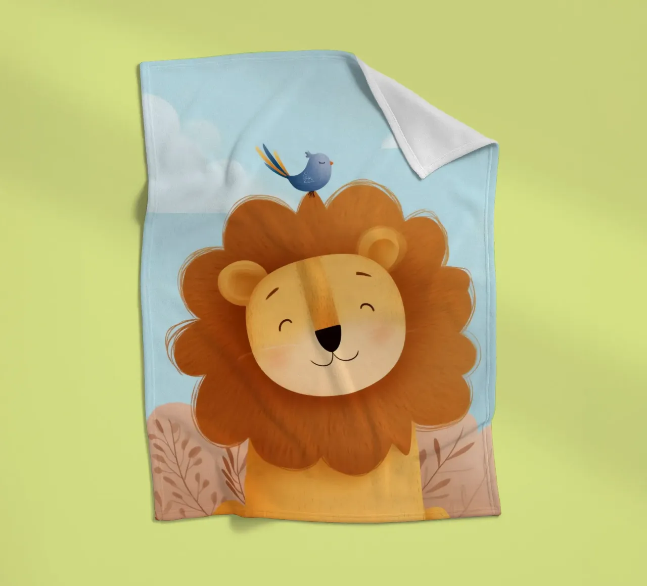 Lion & Little Bird coperta in pile da Kiara