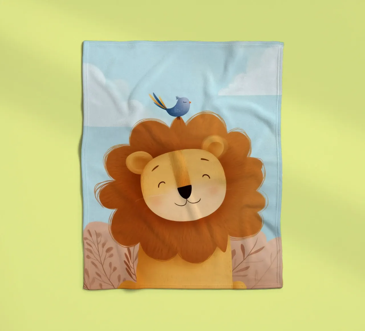 Lion & Little Bird coperta in pile da Kiara