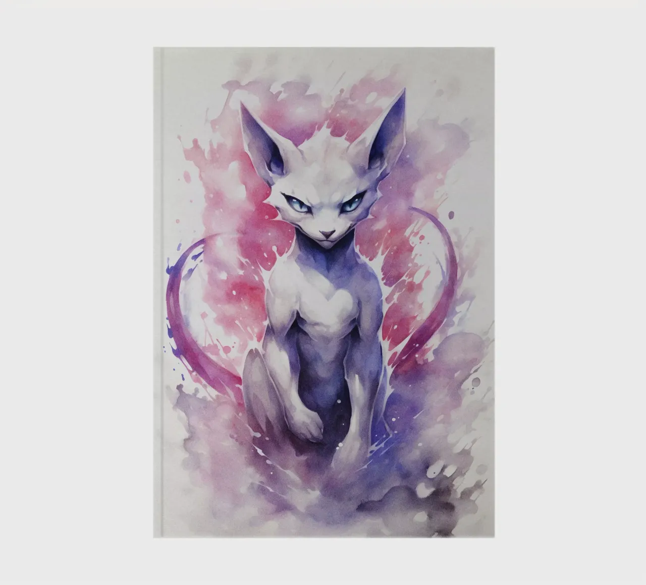 Mewtwo Pokemon Watercolor notebook by CreativeStudio