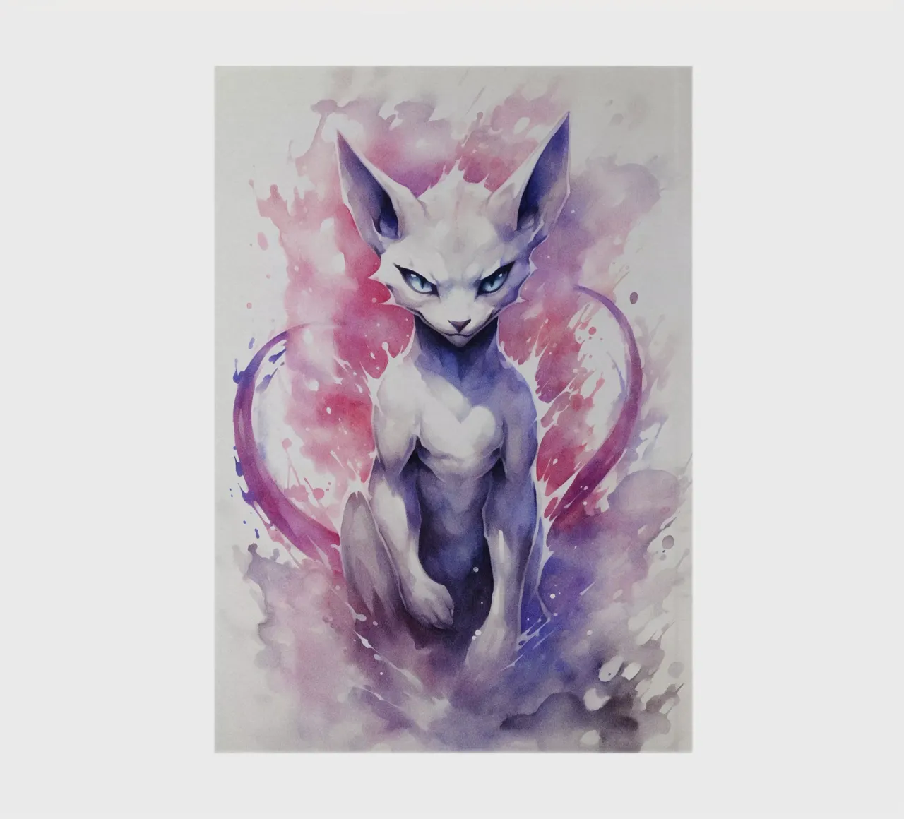 Mewtwo Pokemon Watercolor notebook by CreativeStudio