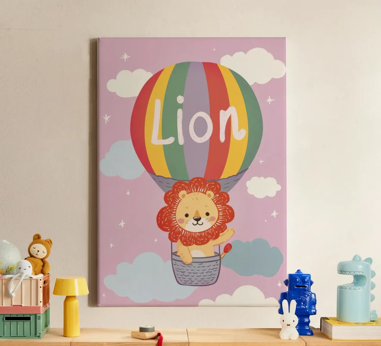 Lion’s Big Adventure tela con Cornice a cassetta da Kiara