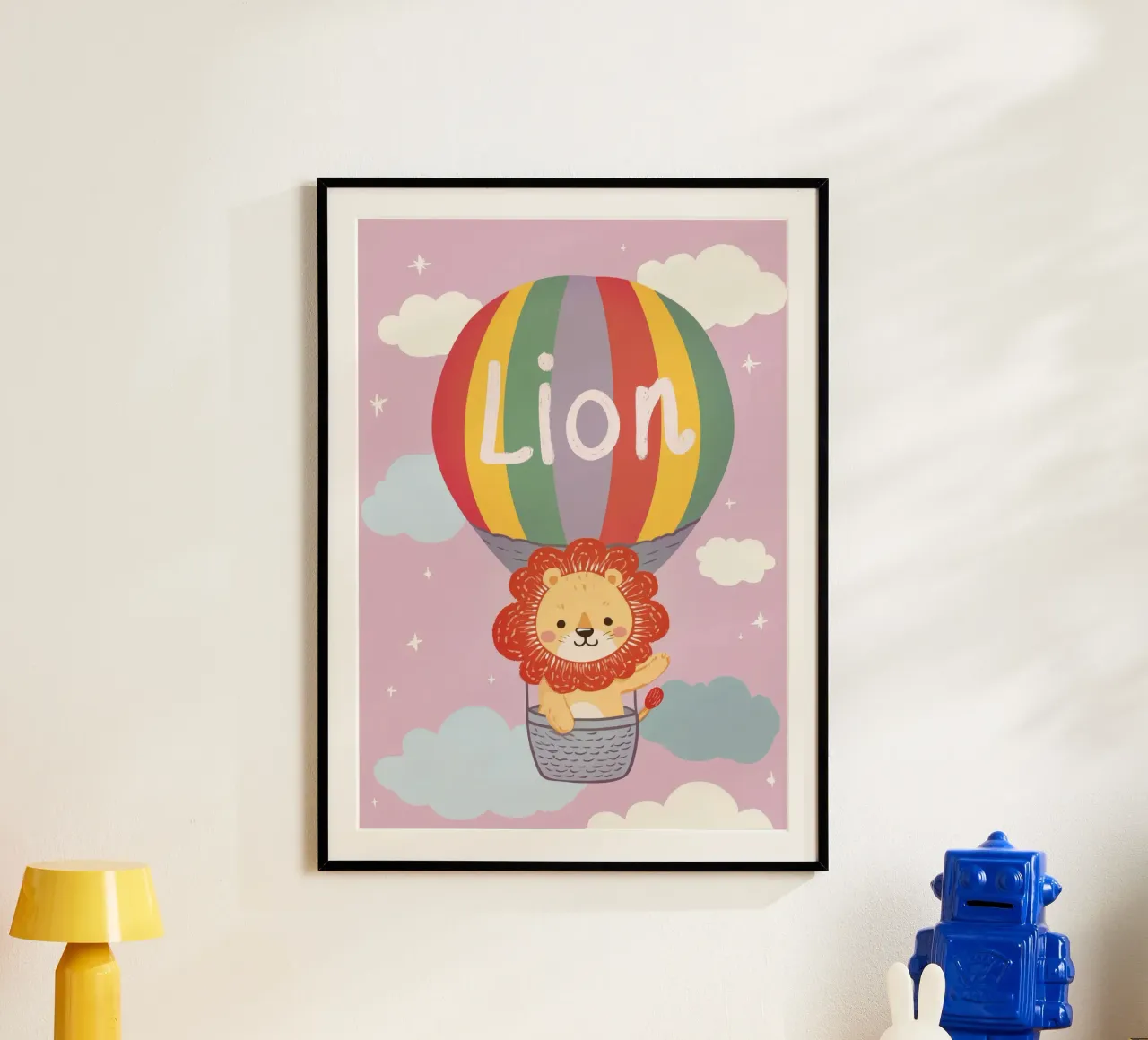Lion’s Big Adventure poster con telaio in plastica da Kiara