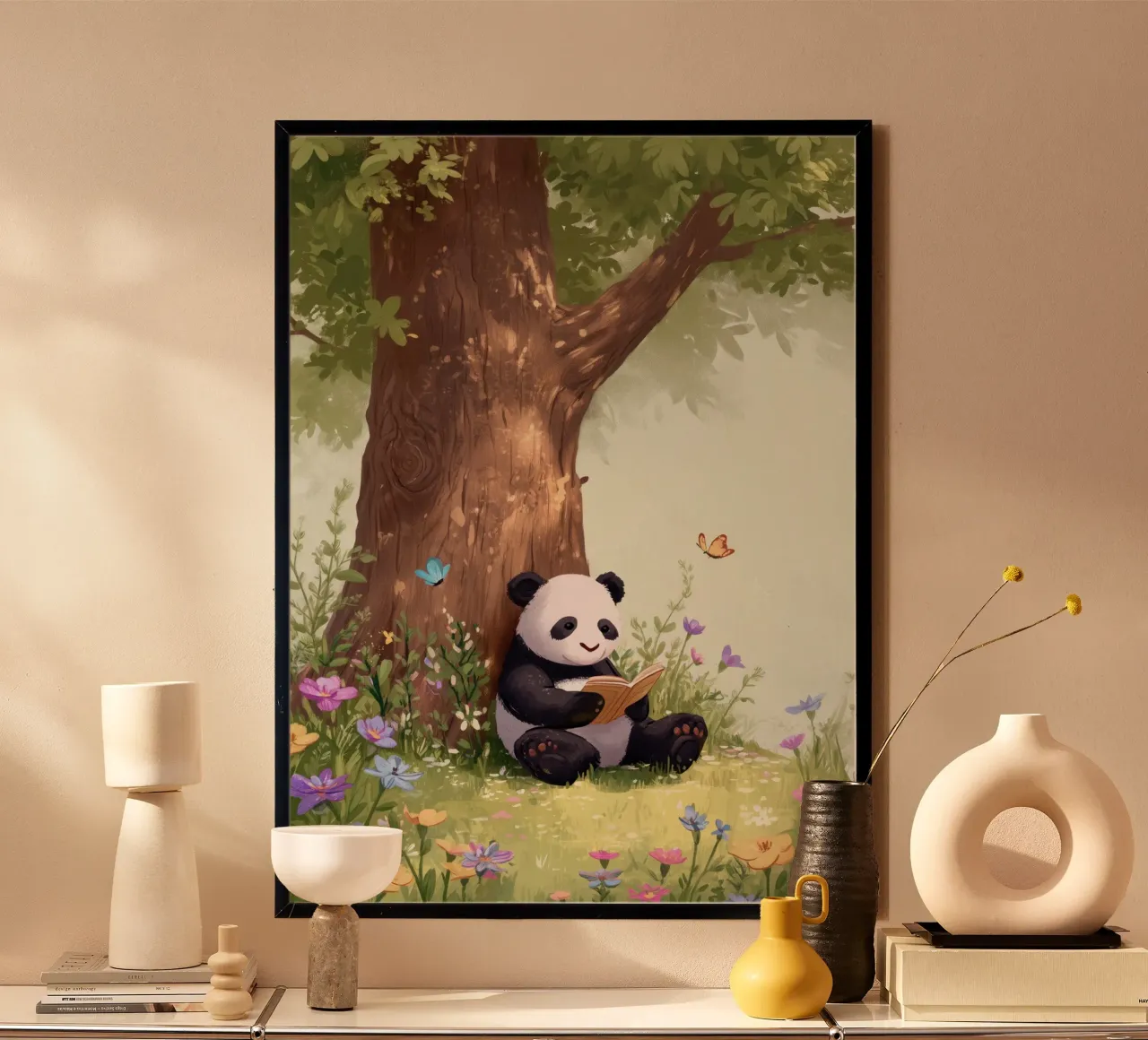 Panda in the Garden Poster von Kiara