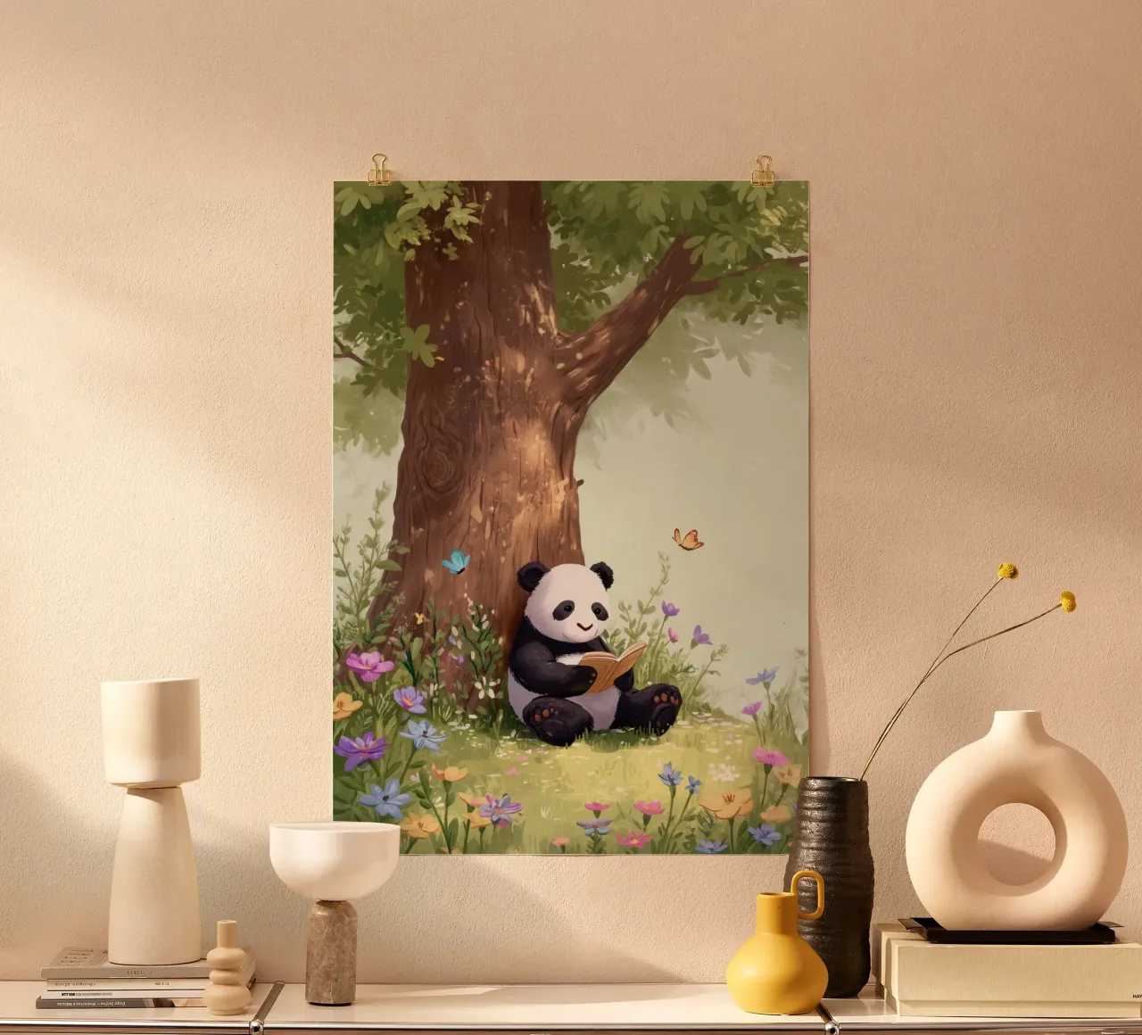 Panda in the Garden Poster von Kiara