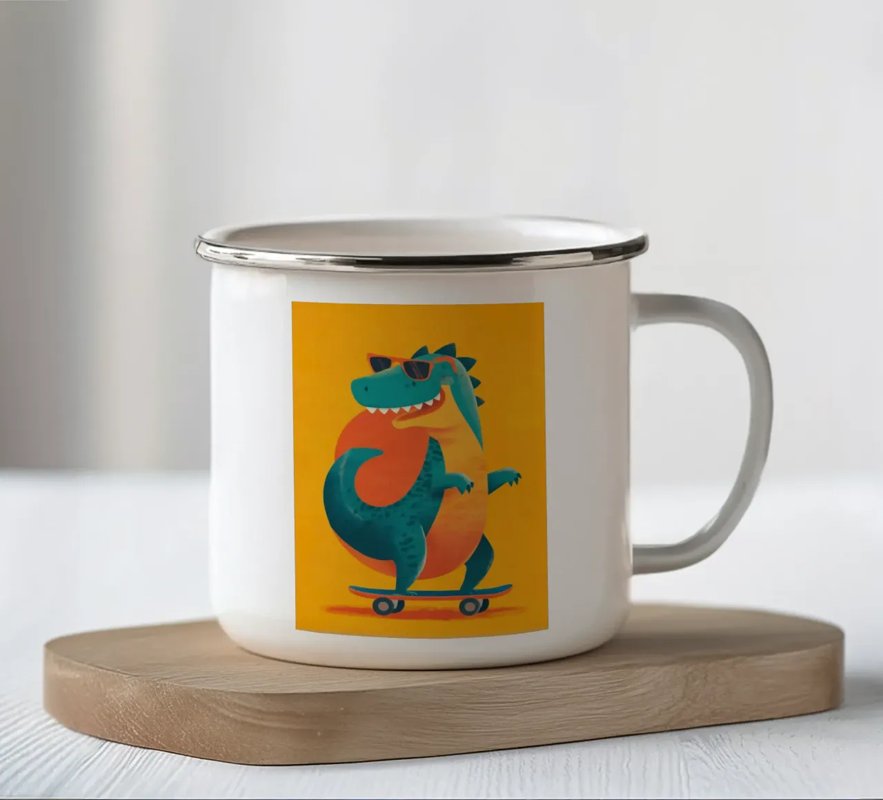 Skater Rex tazza in smalto da Kiara
