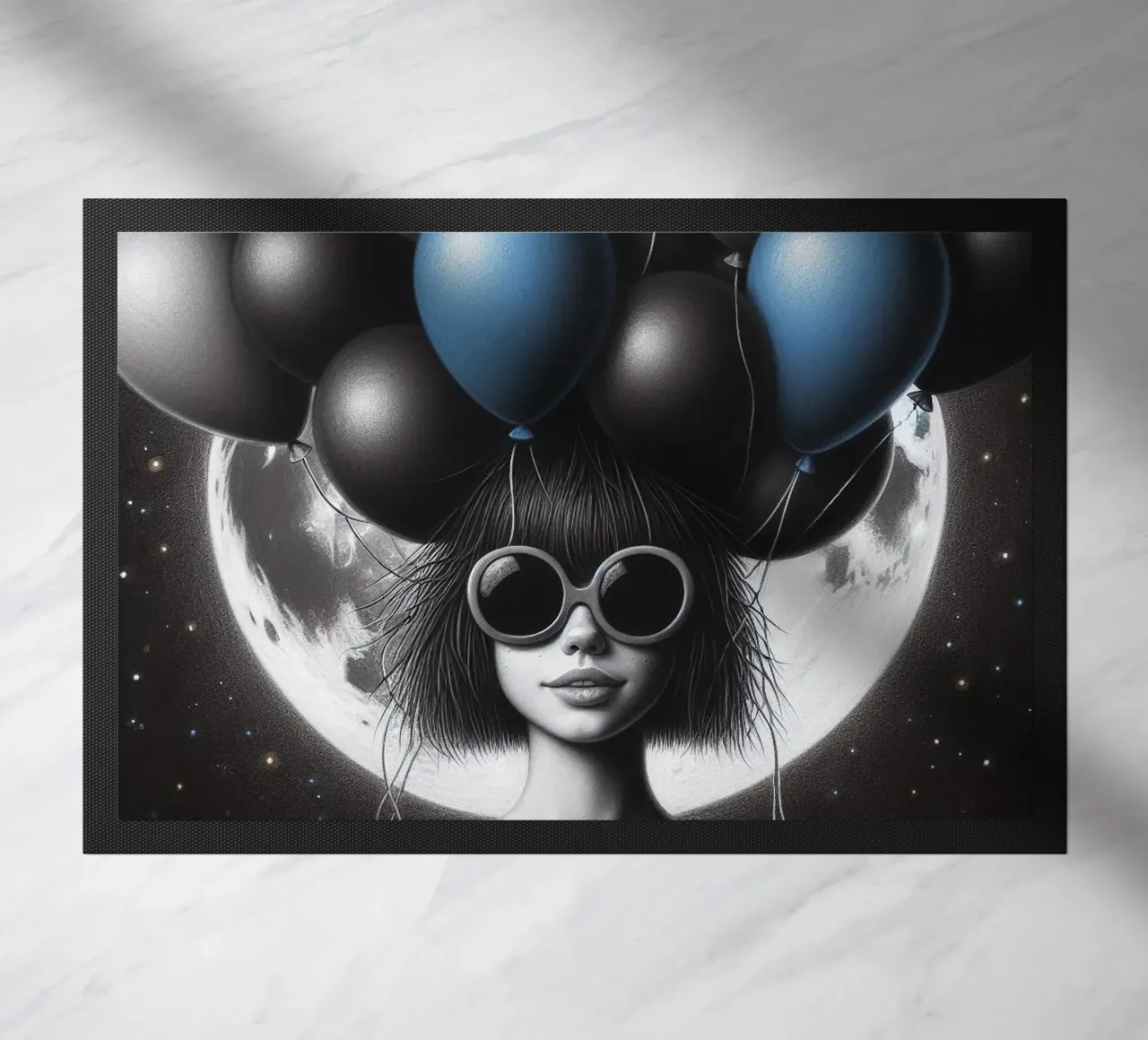 Ragazza con palloncini zerbino da BenCoStyle