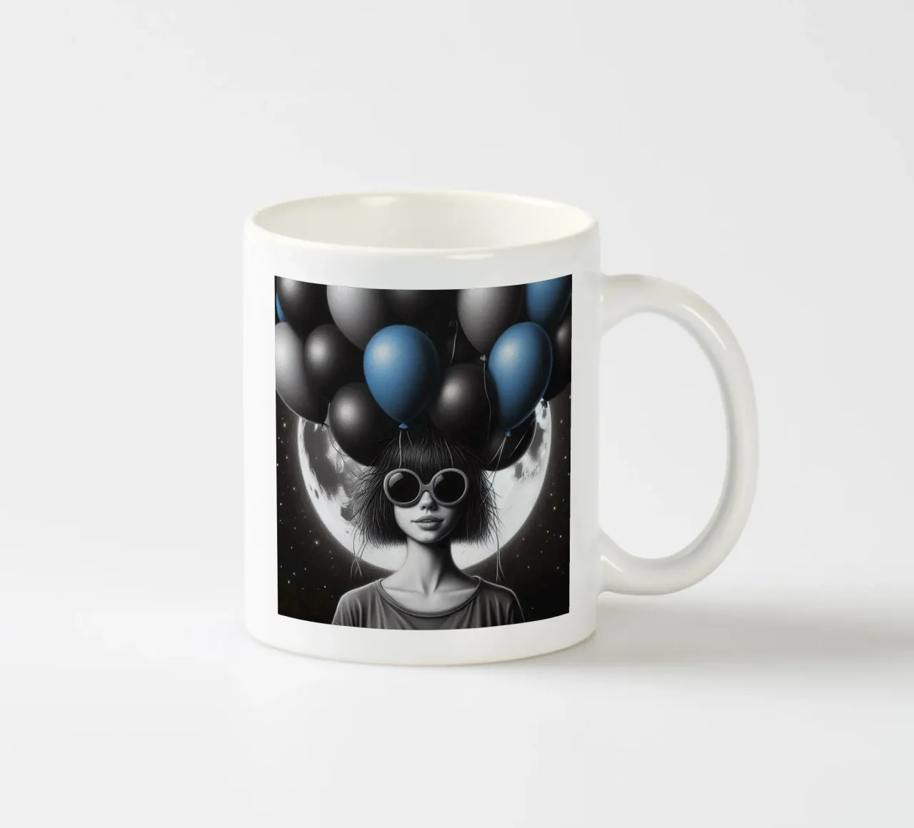 Ragazza con palloncini tazza in ceramica da BenCoStyle