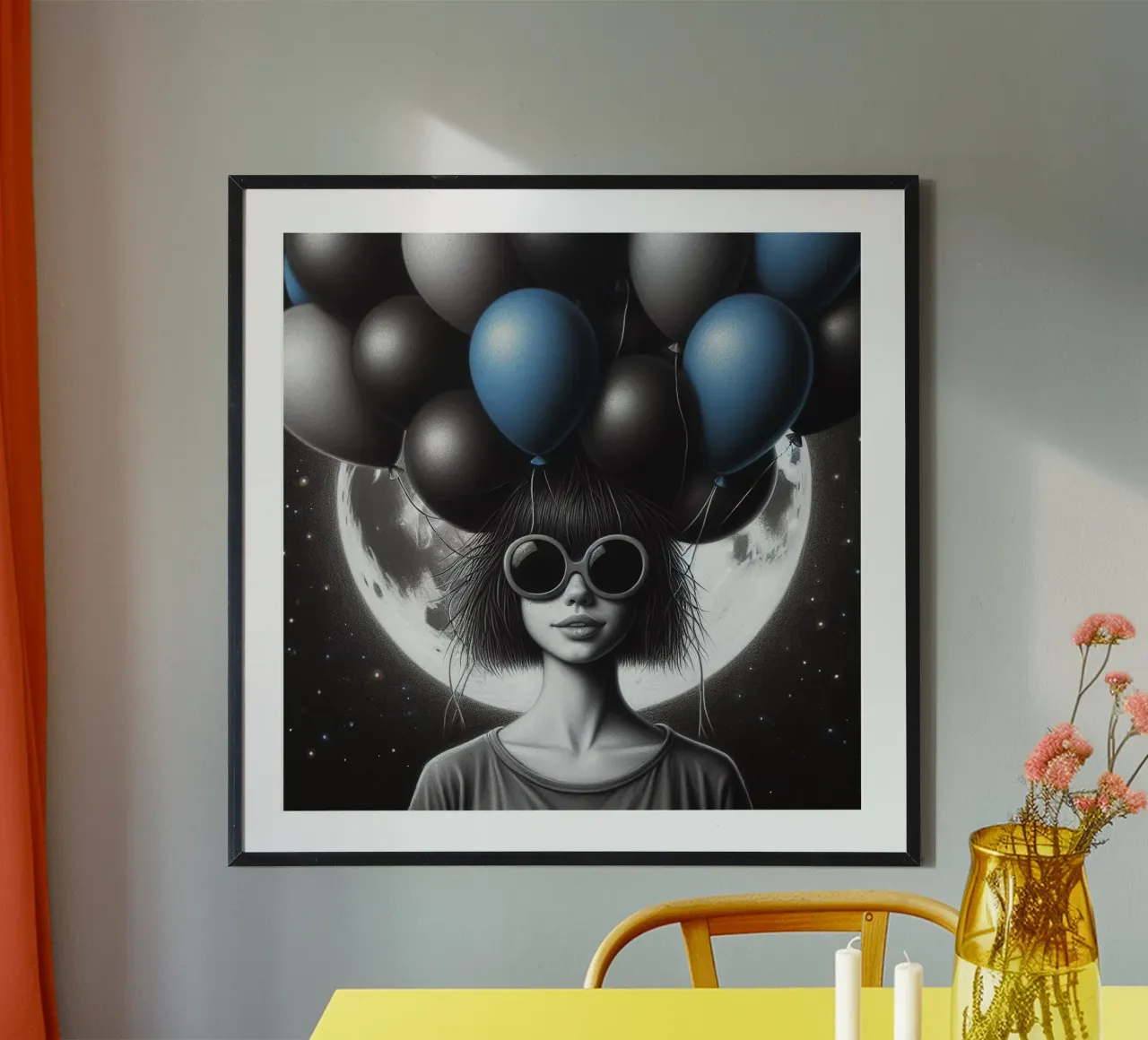 Ragazza con palloncini poster da BenCoStyle