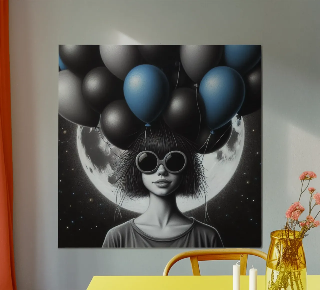 Ragazza con palloncini poster da BenCoStyle