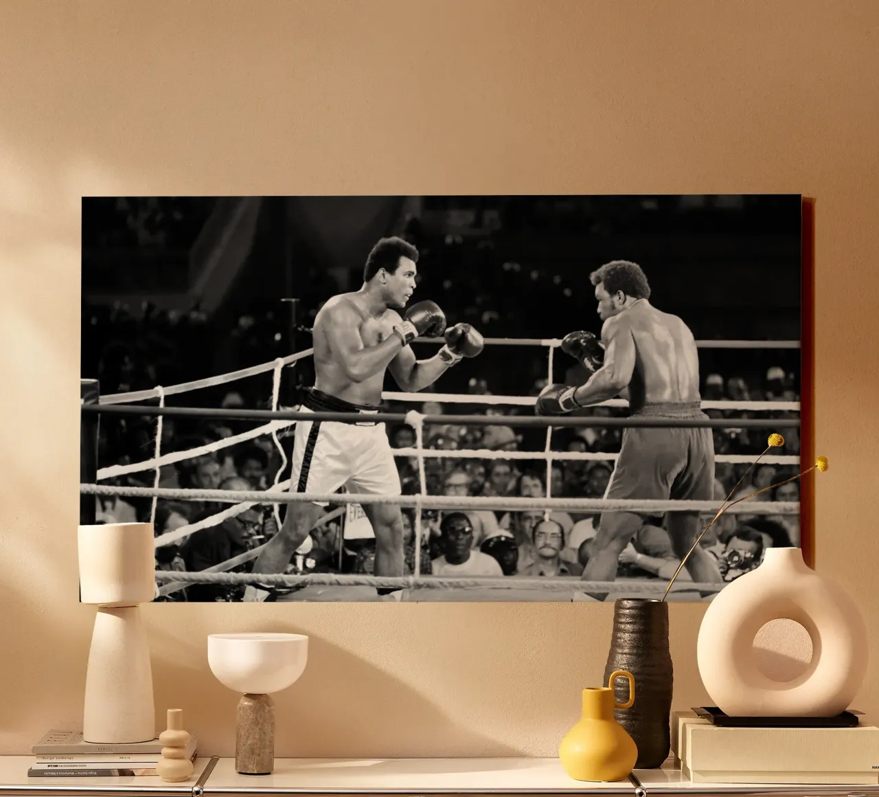 Mohammed Ali vs George Foreman canvas met Baklijst van tobyrmattie