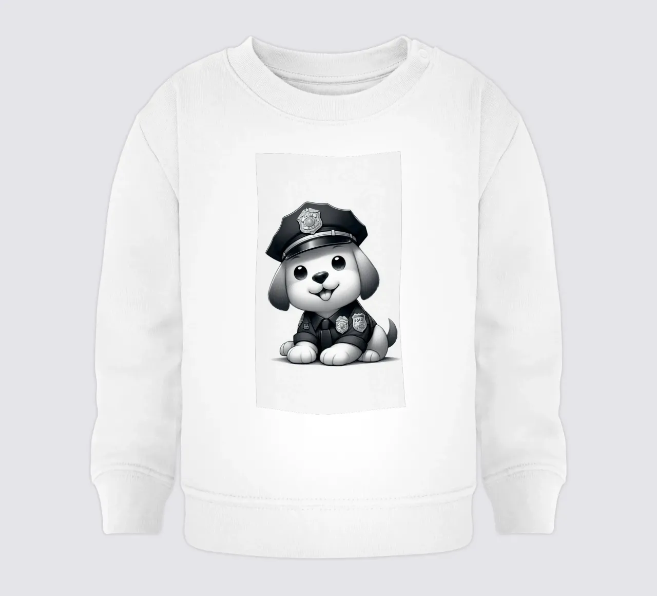 Simpatico cane in uniforme da poliziotto felpa neonato da BenCoStyle