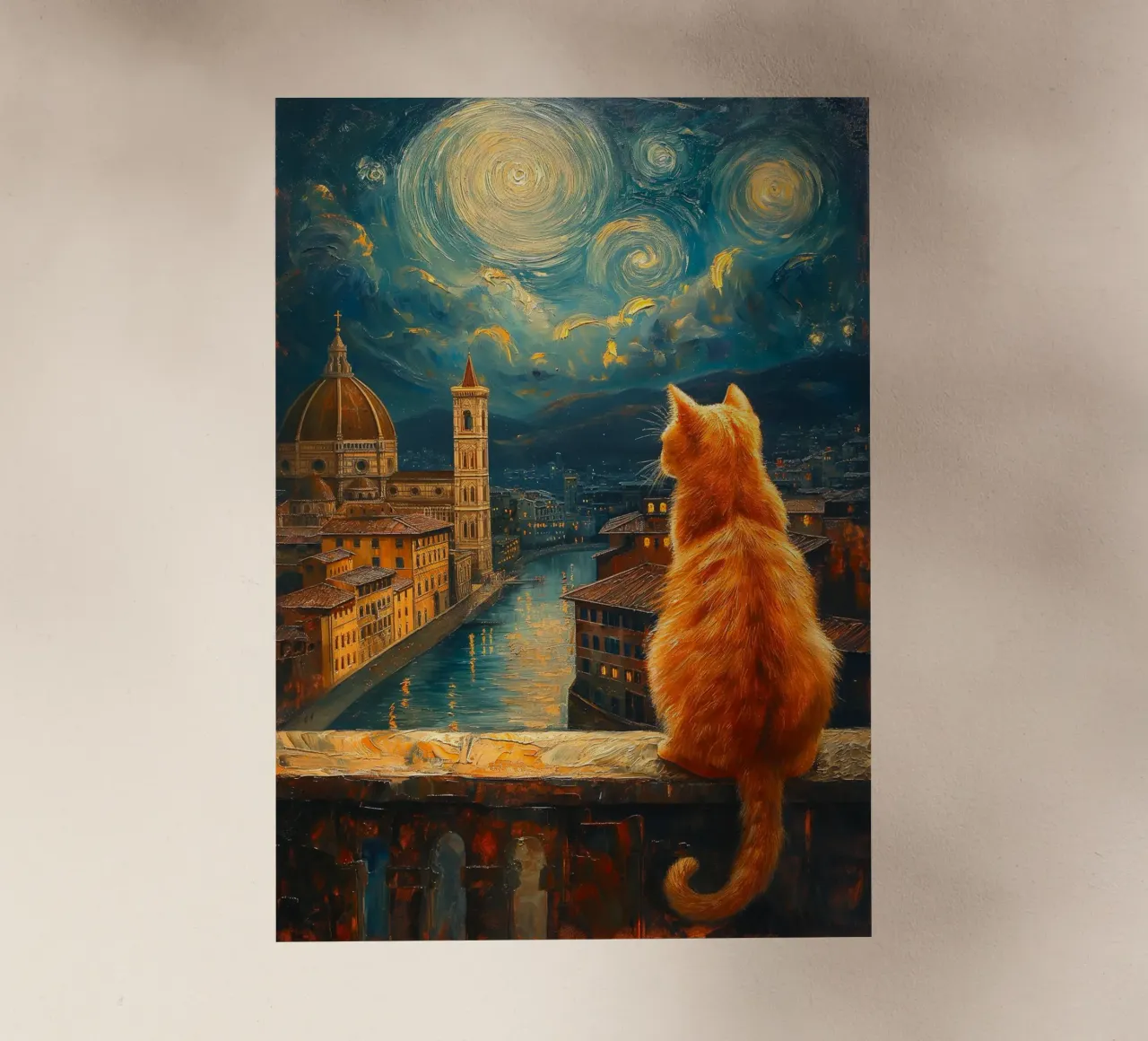 Gatto di Firenze Notte stellata pellicola backlit da Stellar Creative