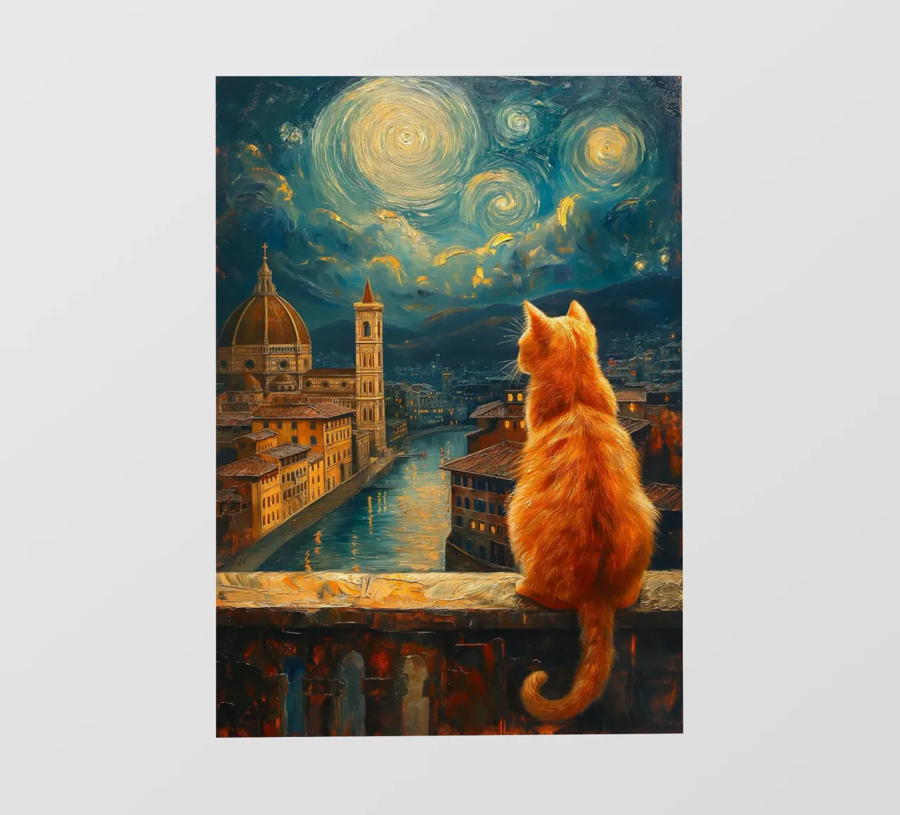 Gatto di Firenze Notte stellata pellicola backlit da Stellar Creative
