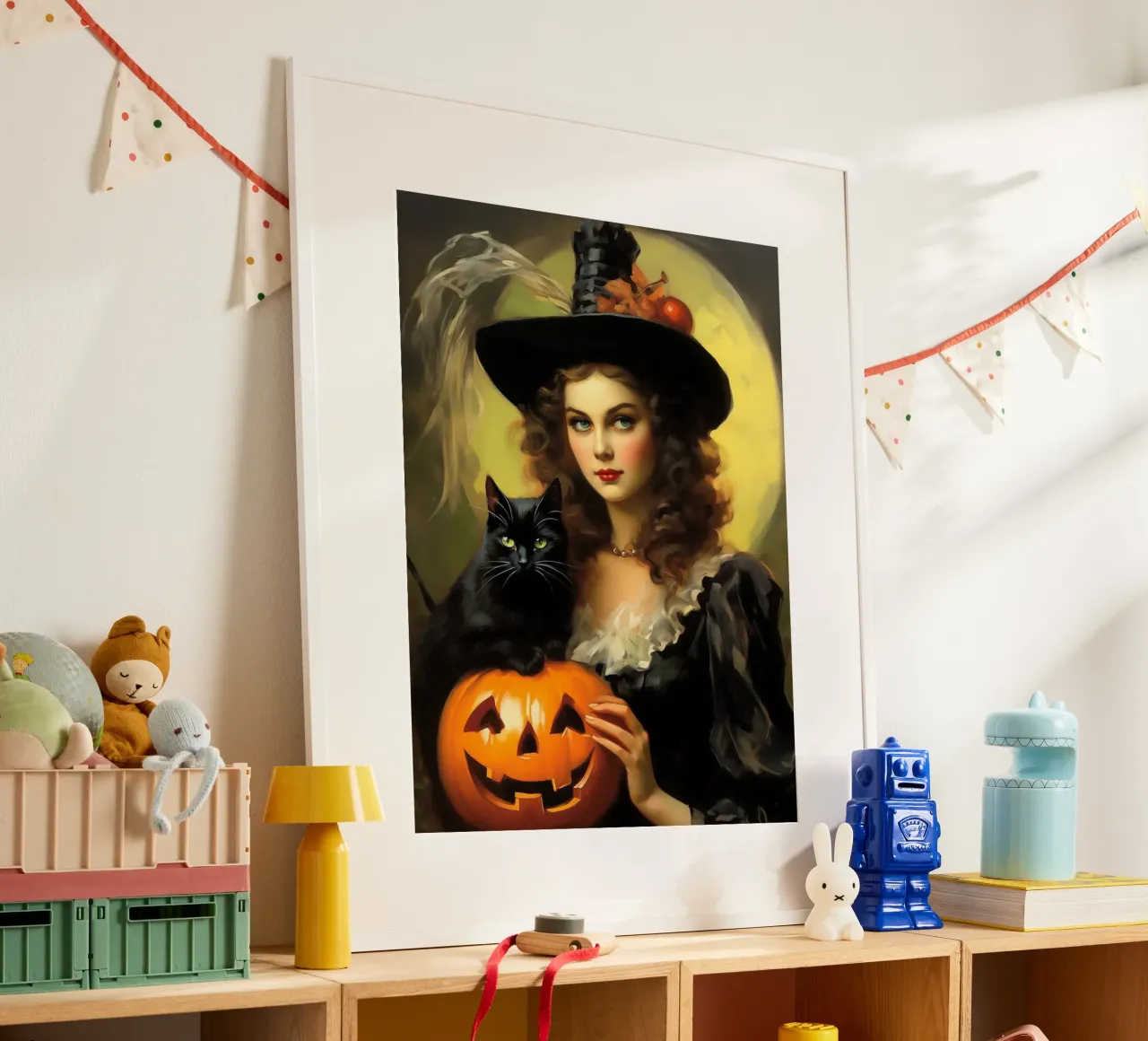 Strega di Halloween vintage poster da Stellar Creative