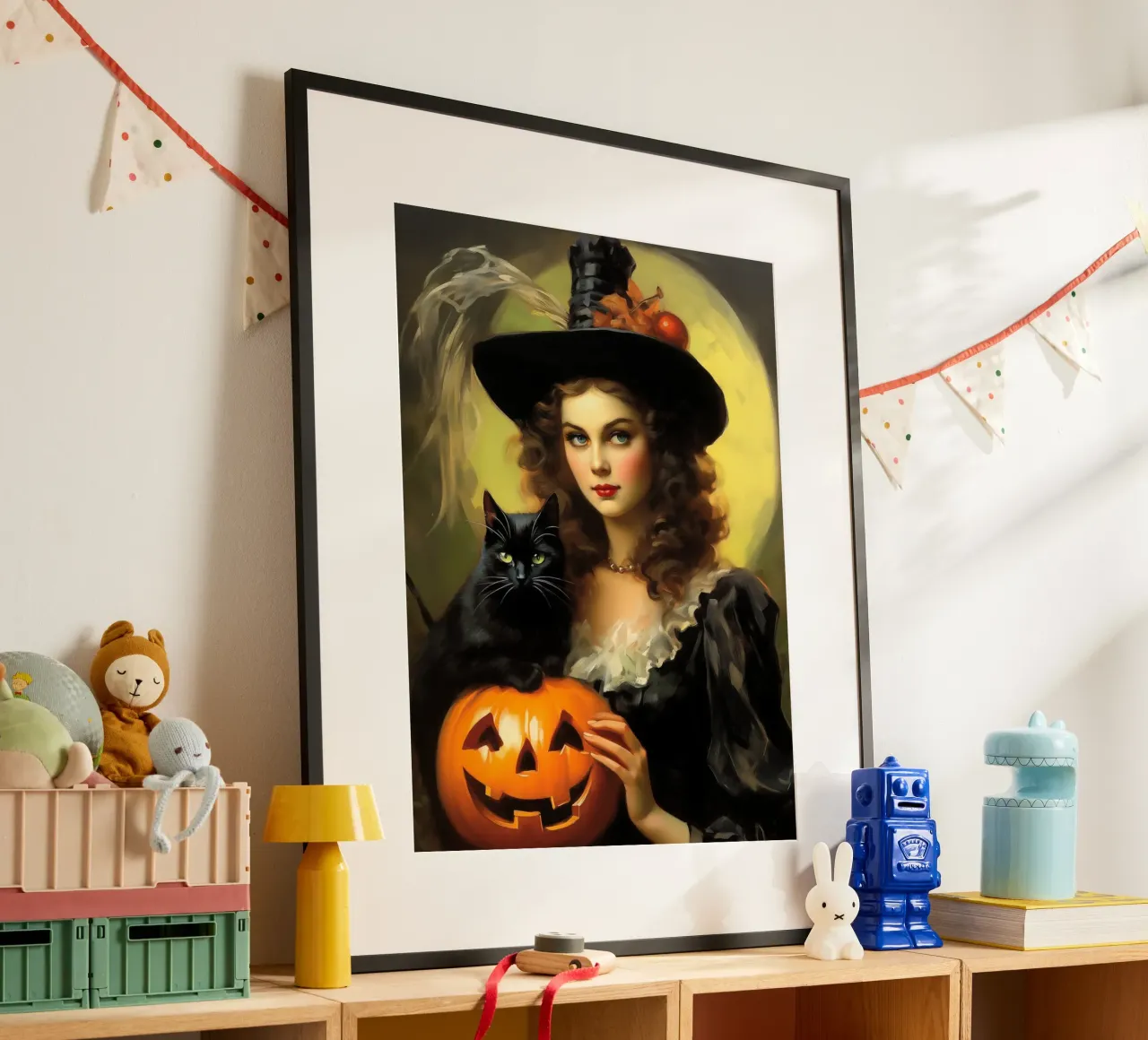 Strega di Halloween vintage poster da Stellar Creative