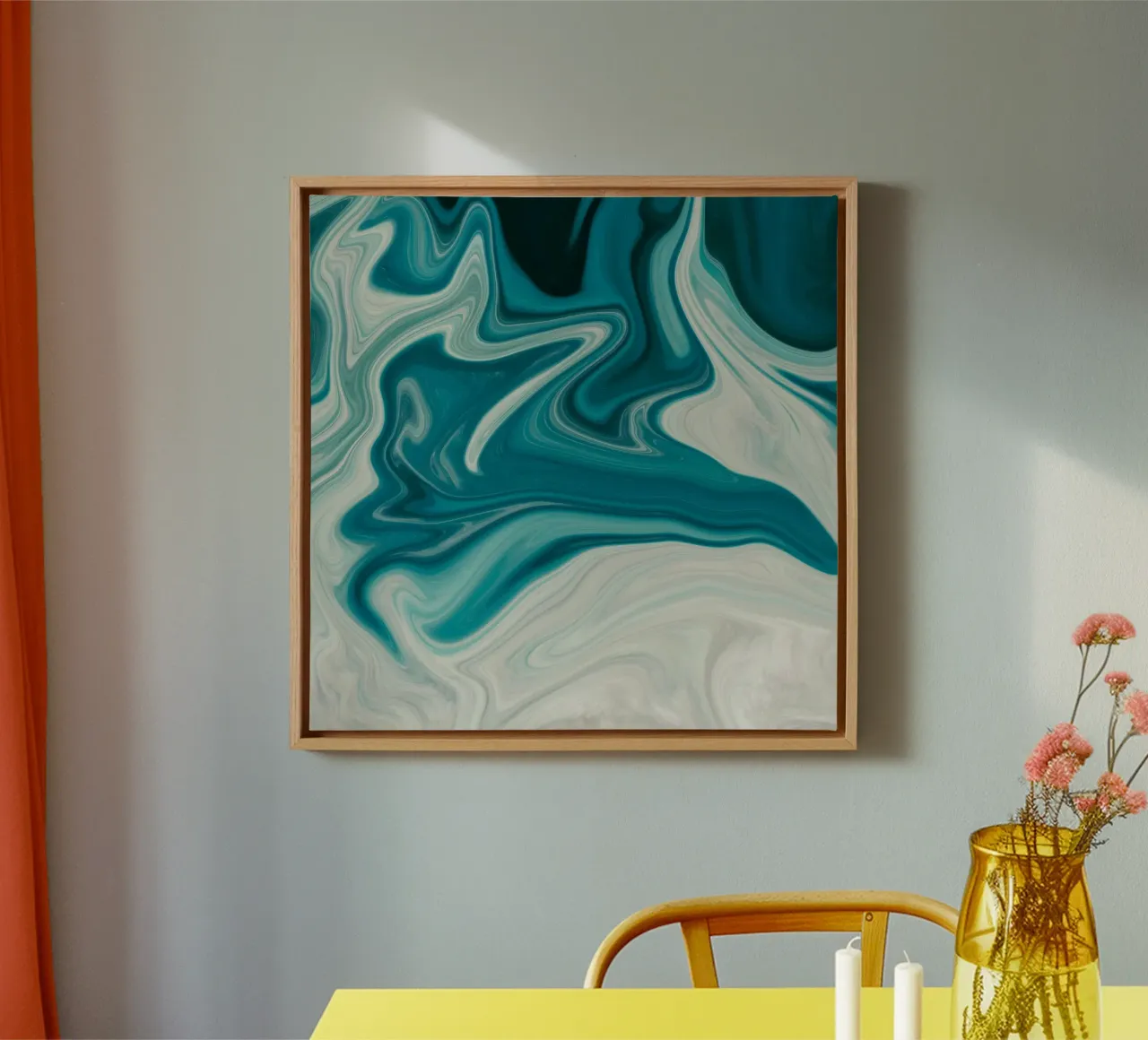 Abstract Blue Painting tela con Cornice a cassetta da Vivi Nicolin