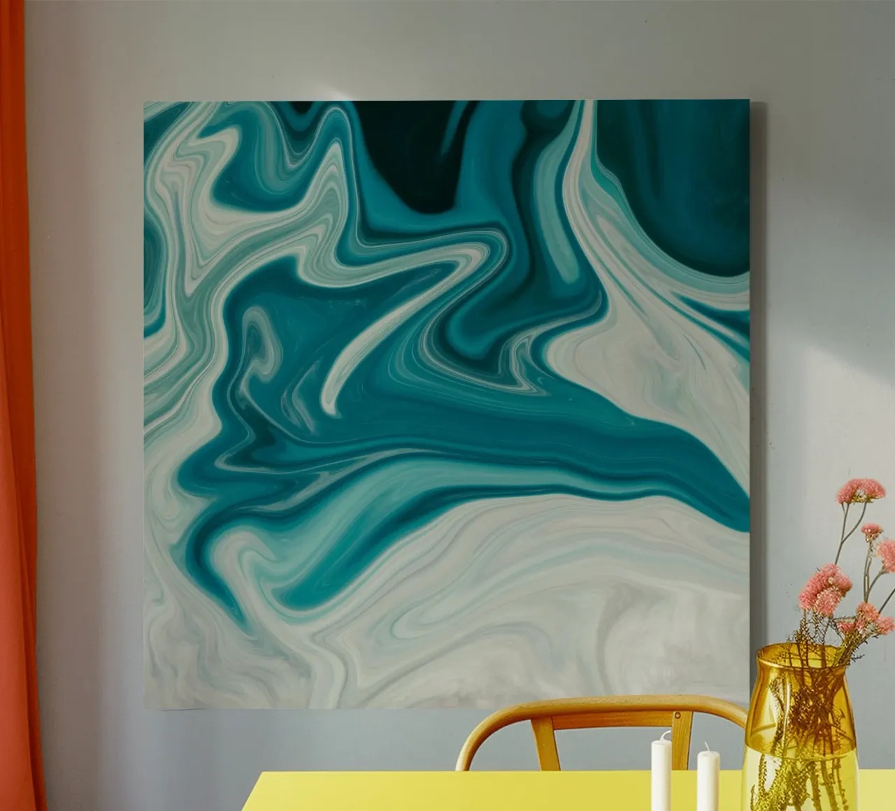 Abstract Blue Painting tela con Cornice a cassetta da Vivi Nicolin
