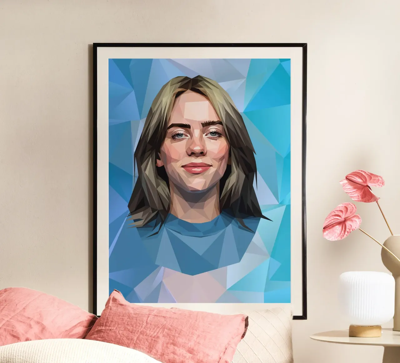 Billie Eilish Lowpoly poster da Low Profile