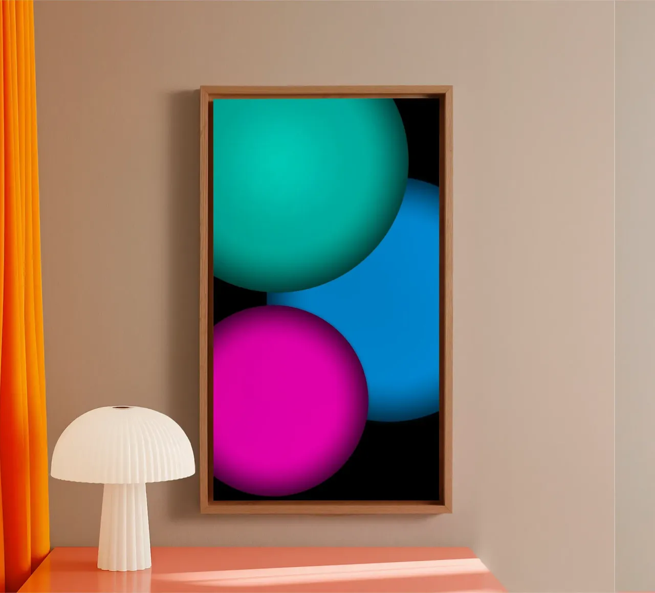 Kleurrijk ontwerp met kerstballen canvas met Baklijst van BenCoStyle