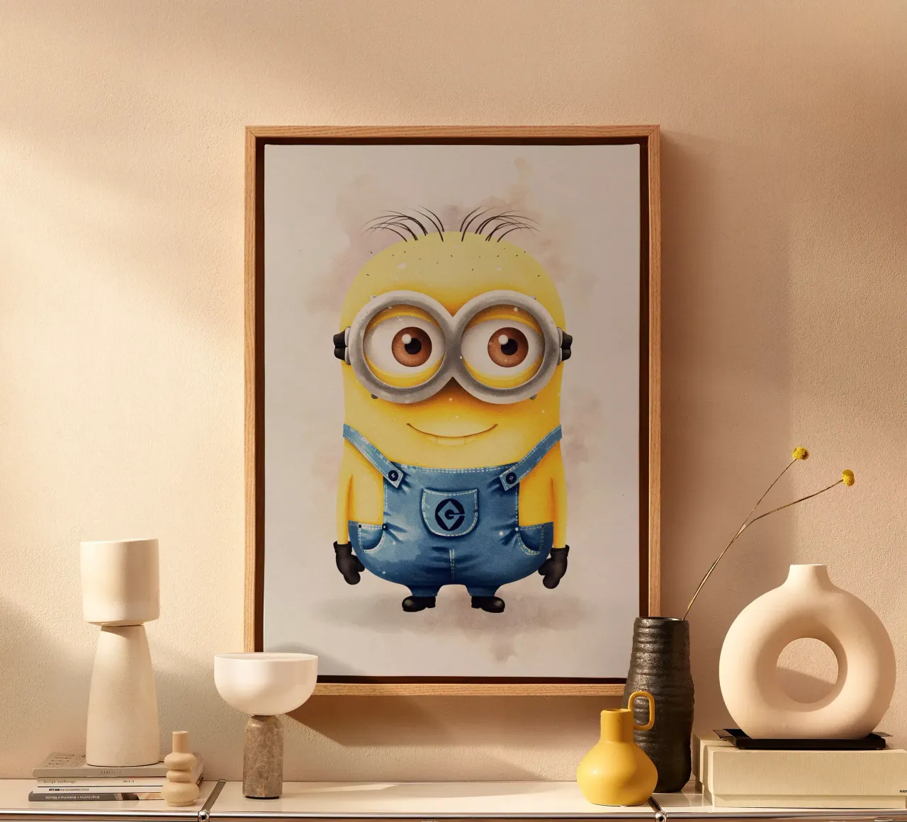 Cute Minion Watercolor tela con Cornice a cassetta da CreativeStudio