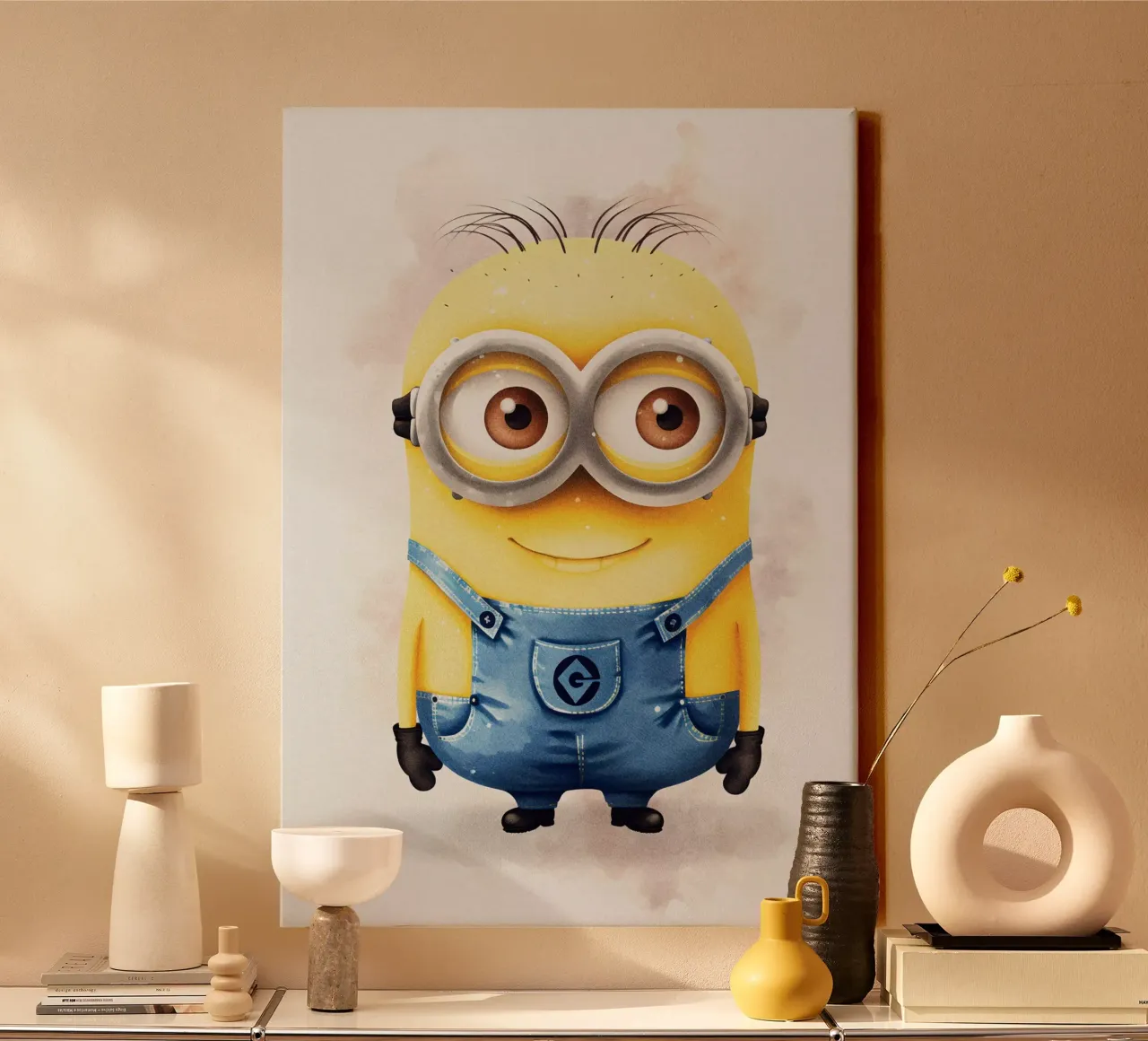 Cute Minion Watercolor tela con Cornice a cassetta da CreativeStudio
