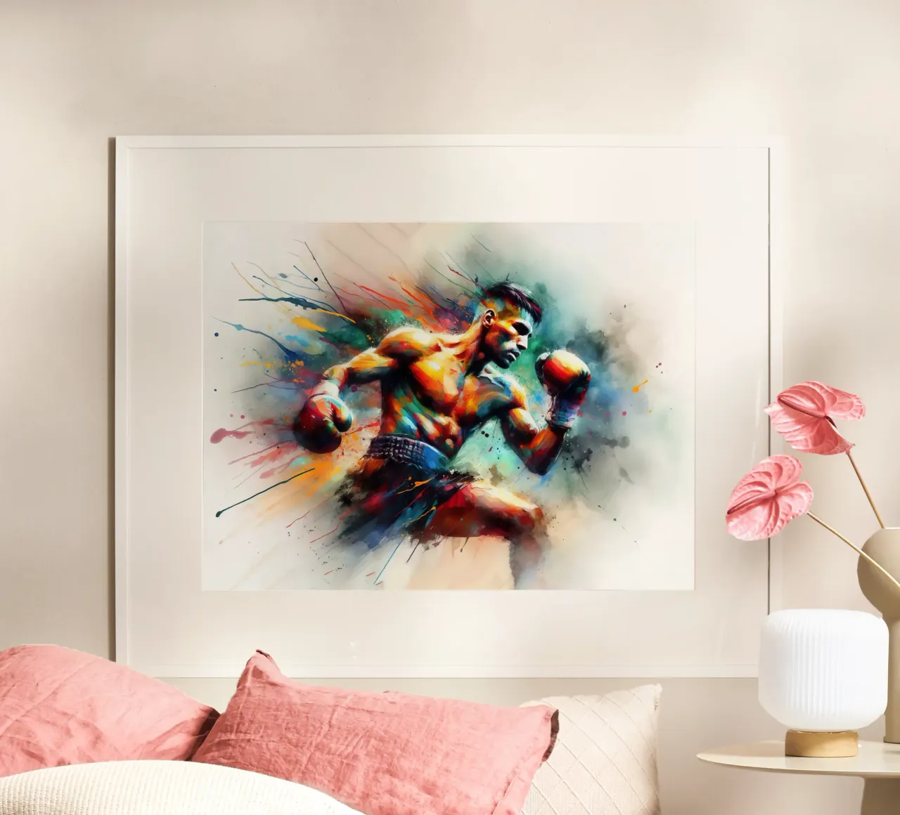 Boxer colorato in azione poster da 🥝 KIWI STORE