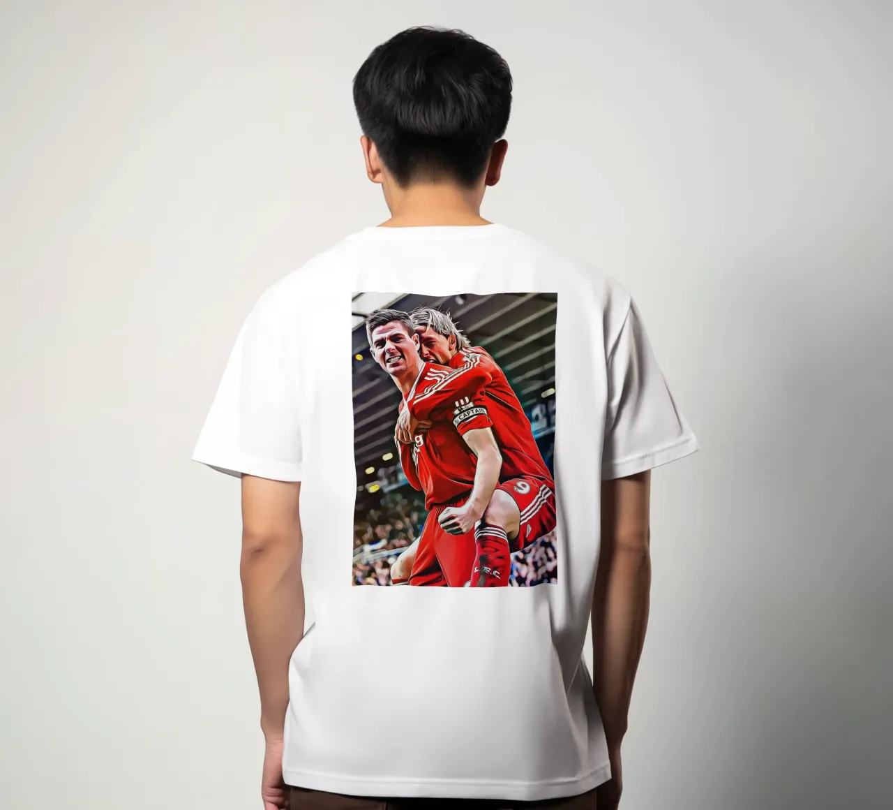 Poster delle celebrazioni iconiche di Steven Gerrard e Fernando Torres t-shirt da ArdanART
