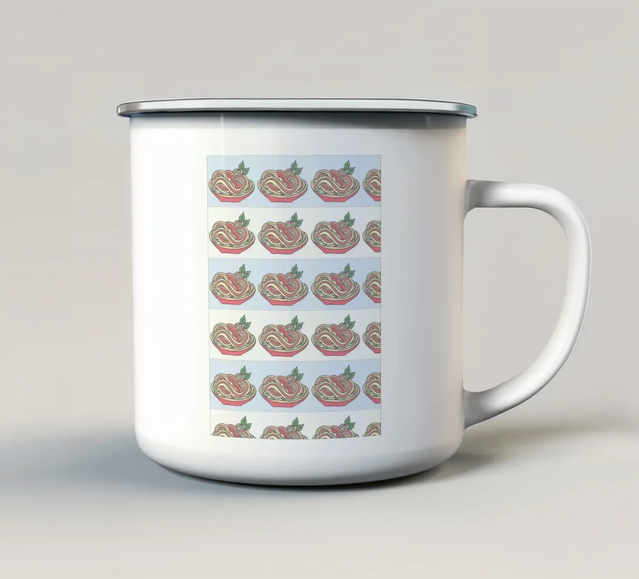 Gerichte & Gedichte - Spaghetti tazza in smalto da PaperLine Art