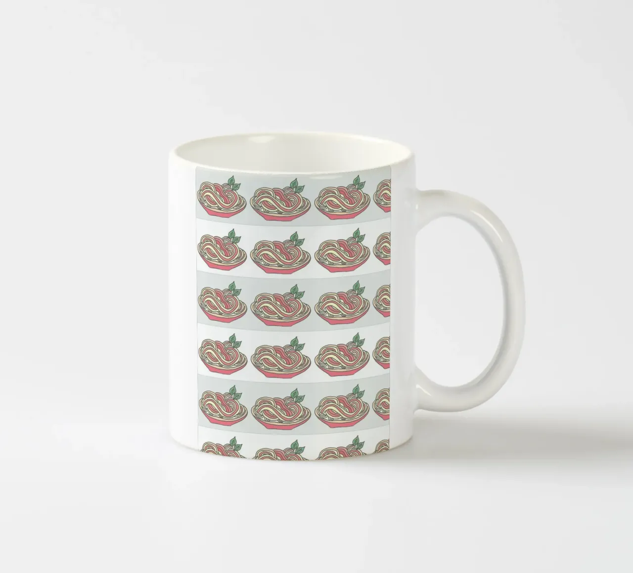 Poesie e piatti - Spaghetti con salsa di pomodoro al basilico tazza in ceramica da PaperLine Art