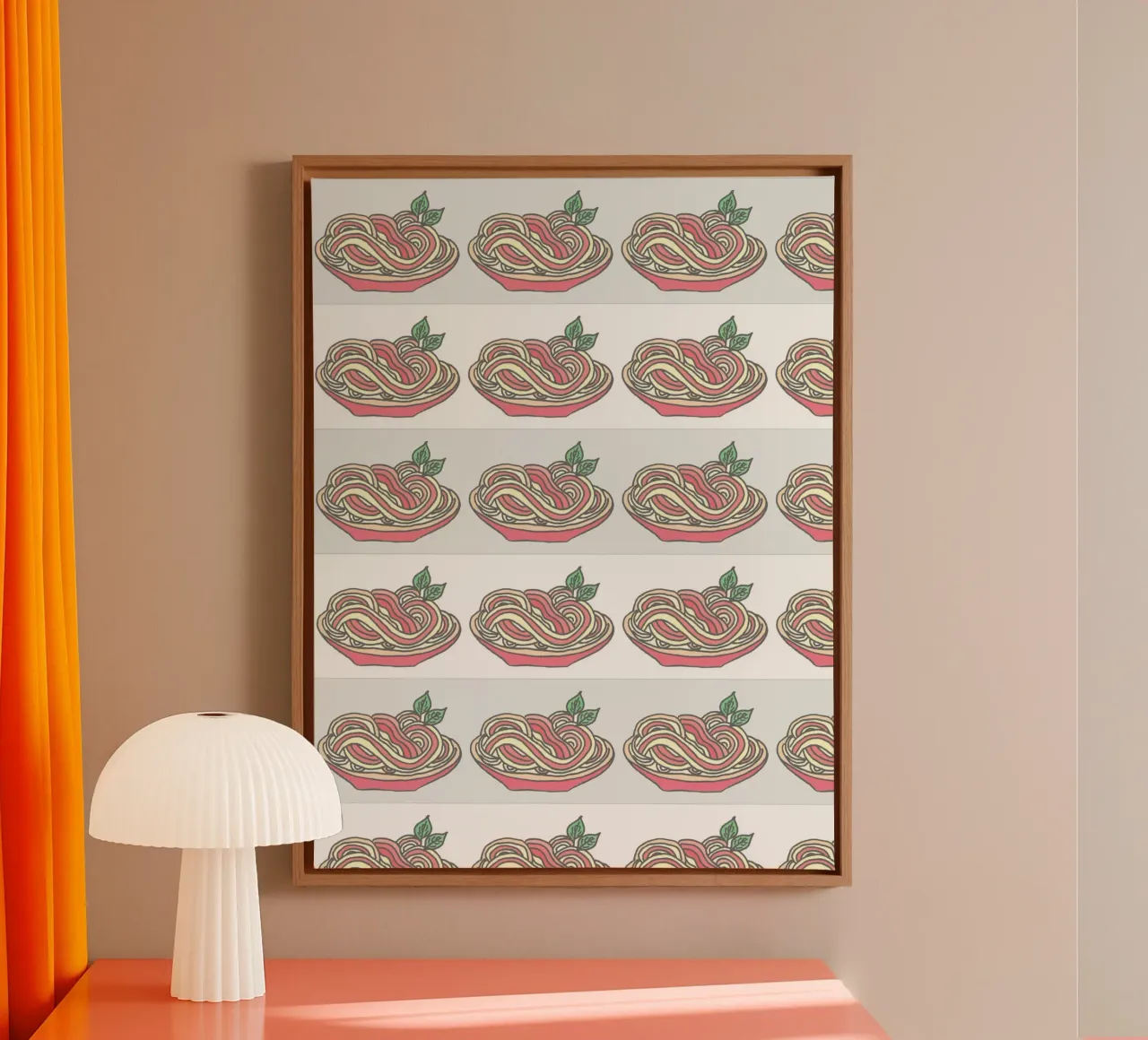 Poesie e piatti - Spaghetti con salsa di pomodoro al basilico tela da PaperLine Art