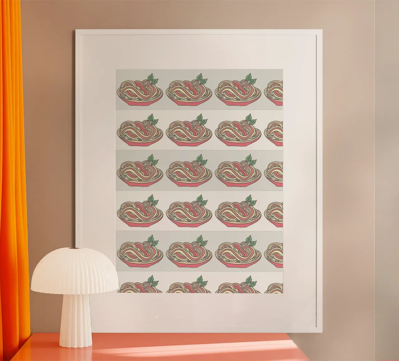 Poesie e piatti - Spaghetti con salsa di pomodoro al basilico carta hahnemühle da PaperLine Art