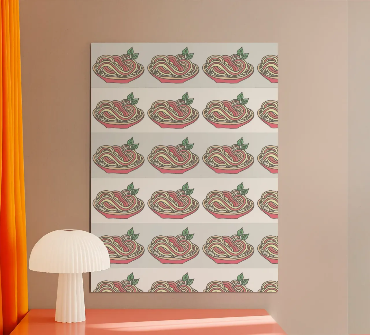 Poesie e piatti - Spaghetti con salsa di pomodoro al basilico carta hahnemühle da PaperLine Art