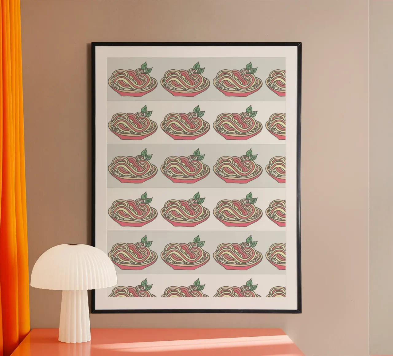 Poesie e piatti - Spaghetti con salsa di pomodoro al basilico carta hahnemühle da PaperLine Art