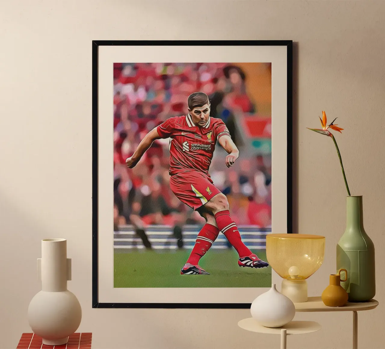 Poster di Steven Gerrard per il Liverpool in posa d'effetto poster da ArdanART