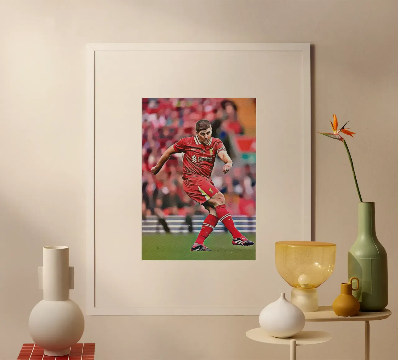 Poster di Steven Gerrard per il Liverpool in posa d'effetto poster da ArdanART