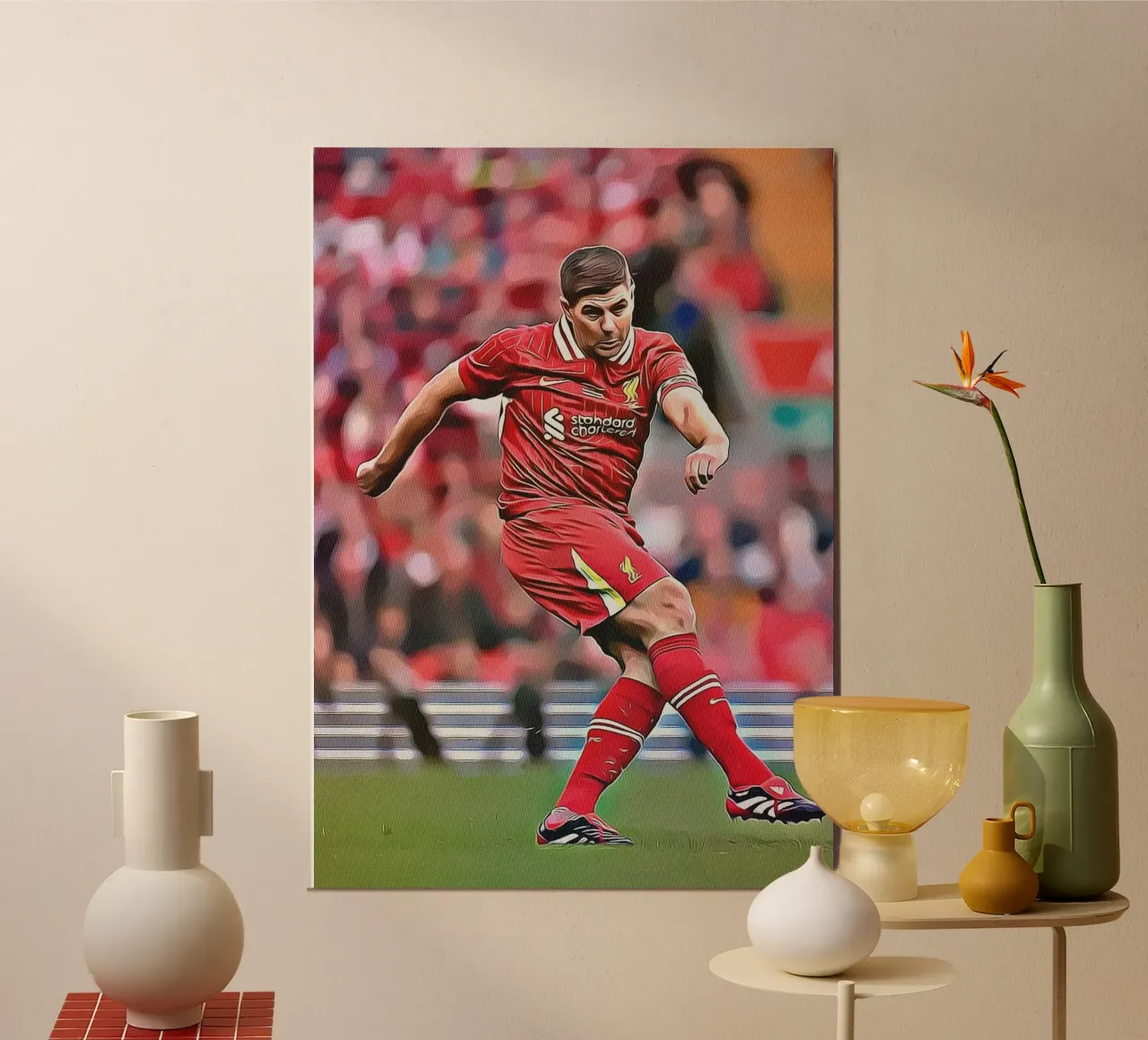 Poster di Steven Gerrard per il Liverpool in posa d'effetto poster da ArdanART