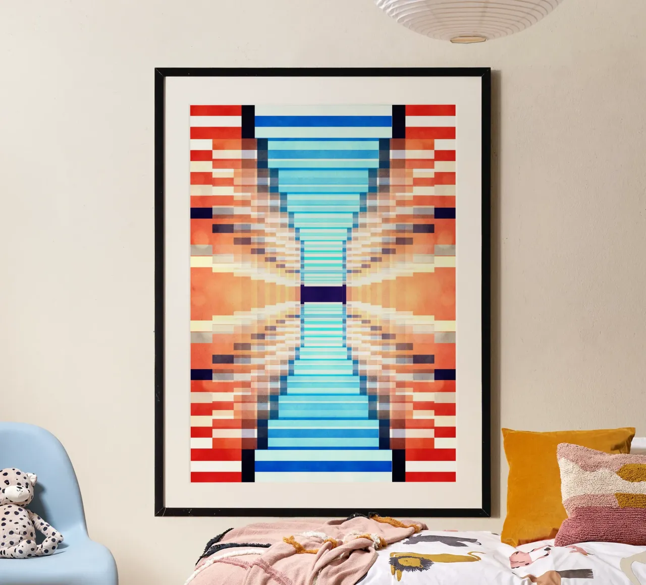 Scale rosse poster con telaio in alluminio da lovely lines
