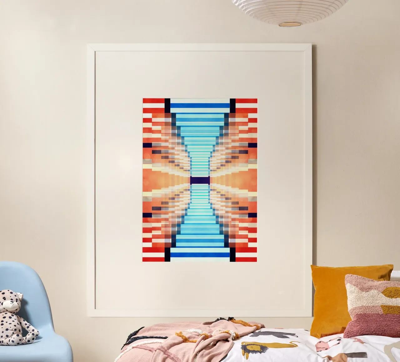 Scale rosse poster con telaio in alluminio da lovely lines