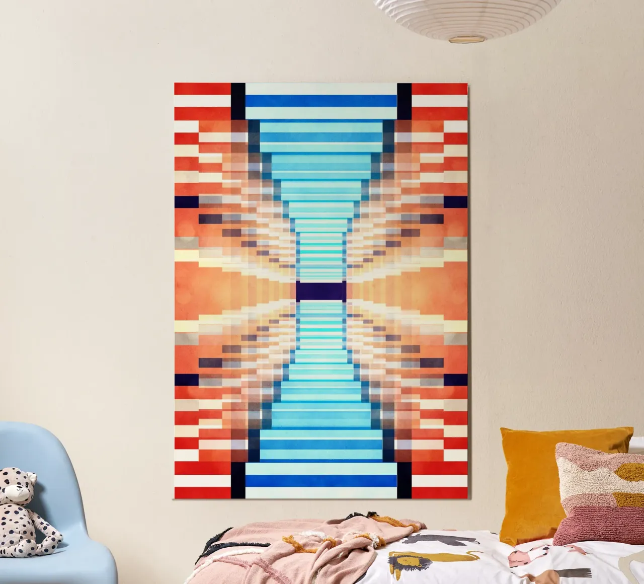 Scale rosse poster con telaio in alluminio da lovely lines