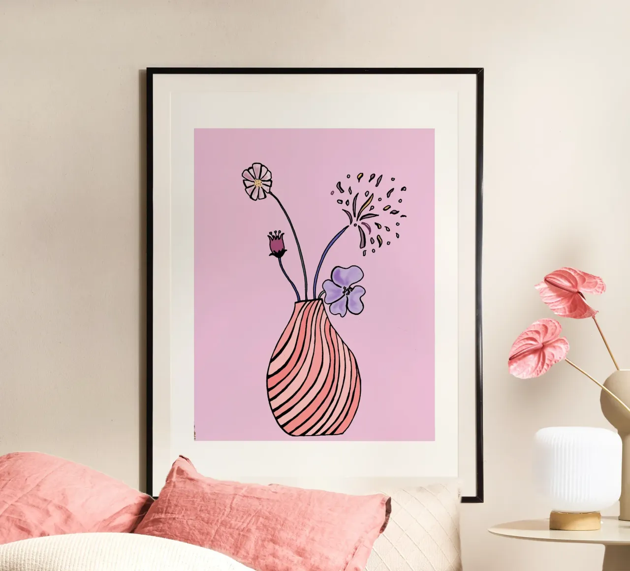 Vaso di fiori minimalista carta hahnemühle da PaperLine Art