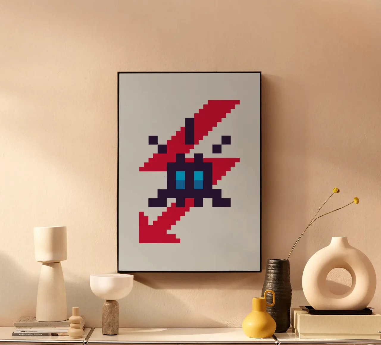 Pixel Space Invader alluminio dibond da nabakumov