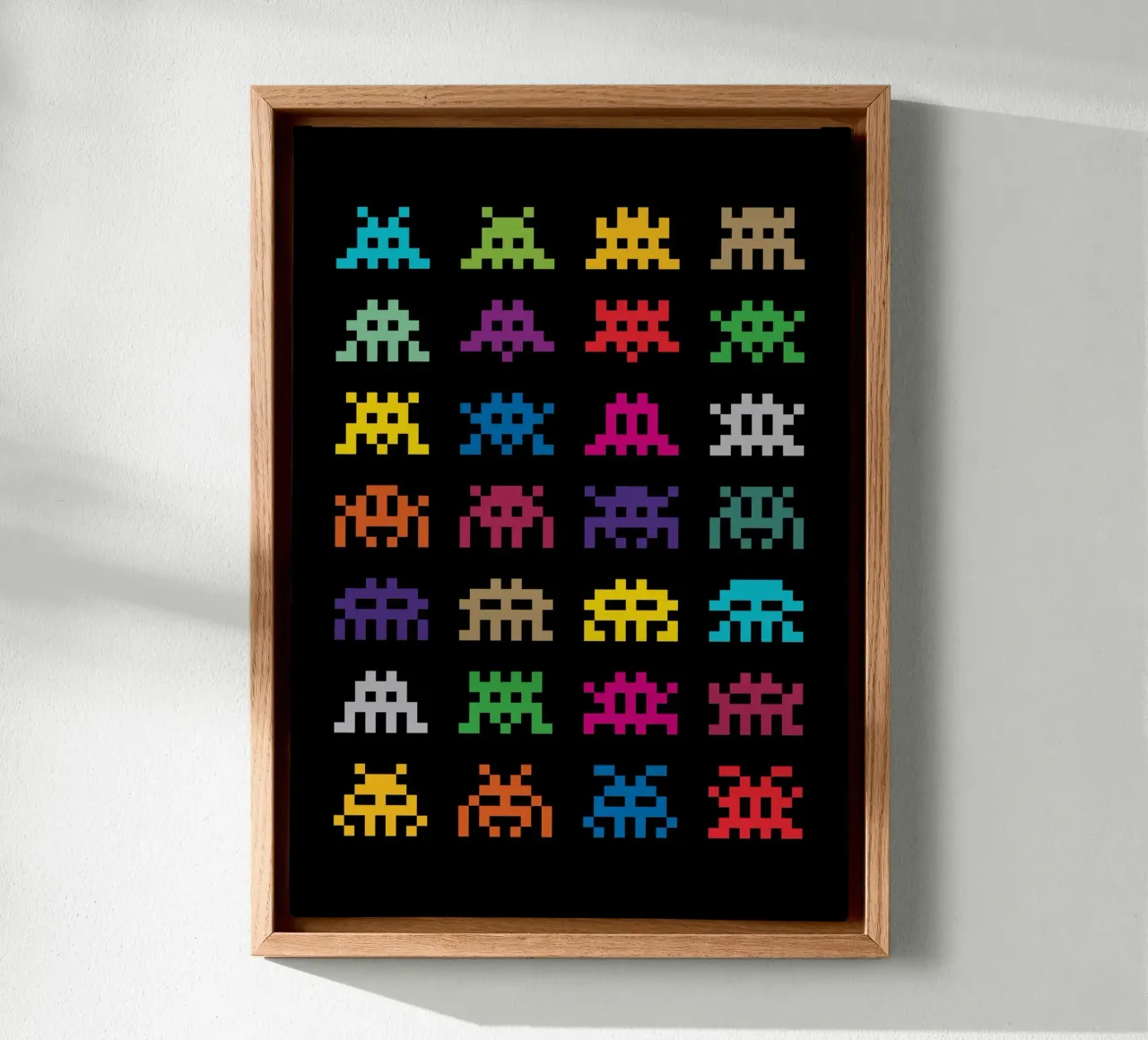 Pixel Space Invaders canvas met Baklijst van nabakumov