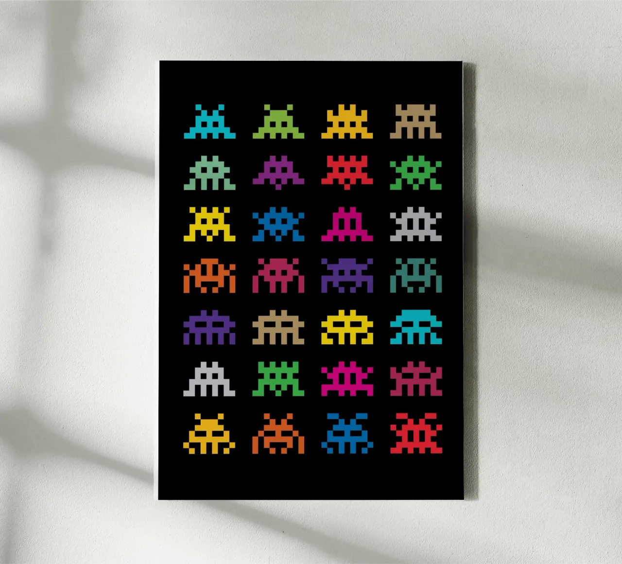 Pixel Space Invaders canvas met Baklijst van nabakumov