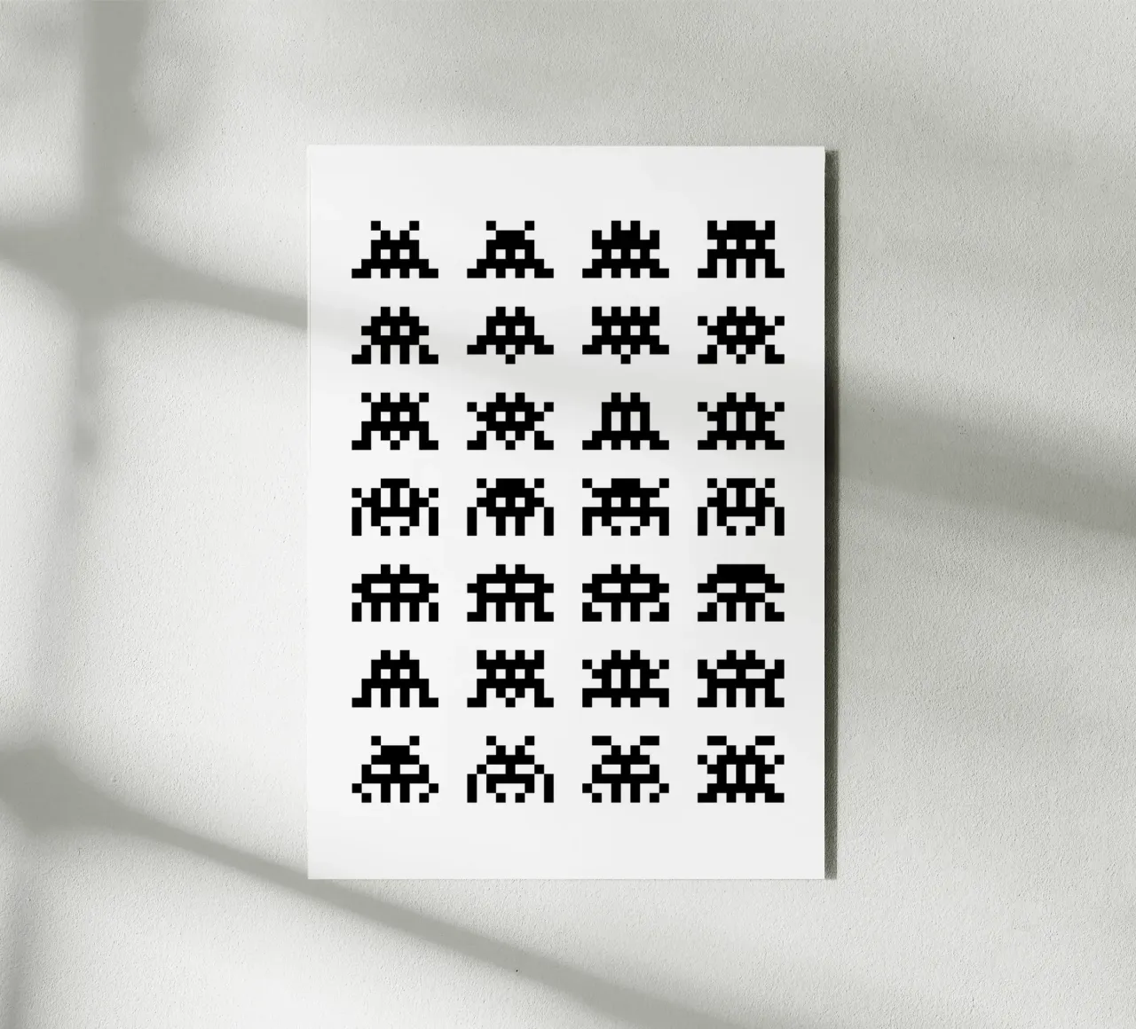 Pixel Space Invader alluminio dibond da nabakumov