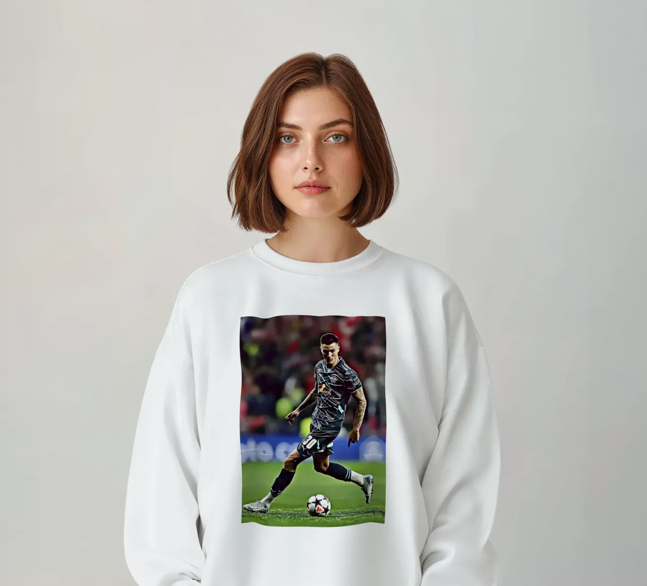 Benjamin Sesko Azione Dribbling Poster RB Leipzig felpa da ArdanART