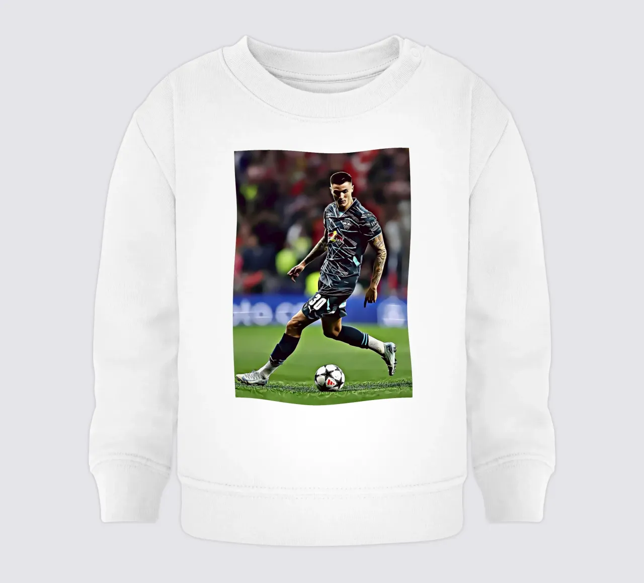 Benjamin Sesko Azione Dribbling Poster RB Leipzig felpa neonato da ArdanART
