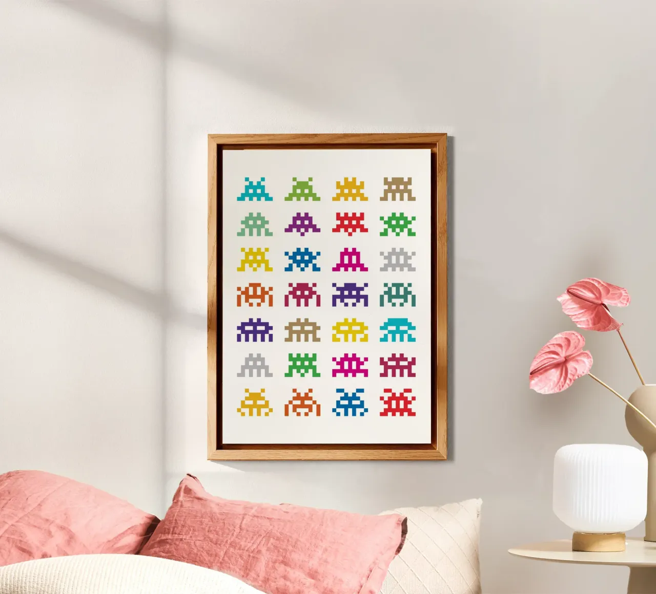 Pixel Space Invader alluminio dibond da nabakumov