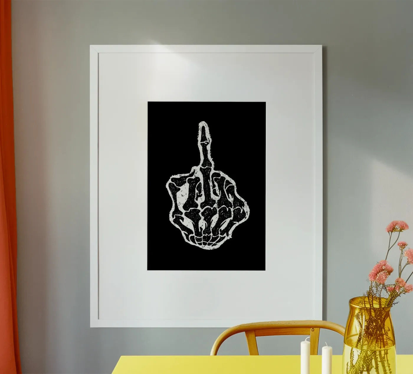 Skeleton Middle Finger poster da nabakumov