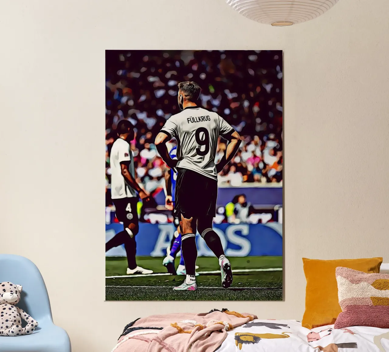 Niclas Füllkrug, Germania Maglia Vista dal retro Arte digitale poster da ArdanART